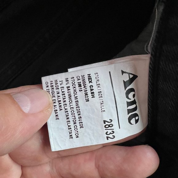 Acne Women’s Hex Cash Skinny Jeans Size 28 Black Stretch Denim GUC - Picture 5 of 11